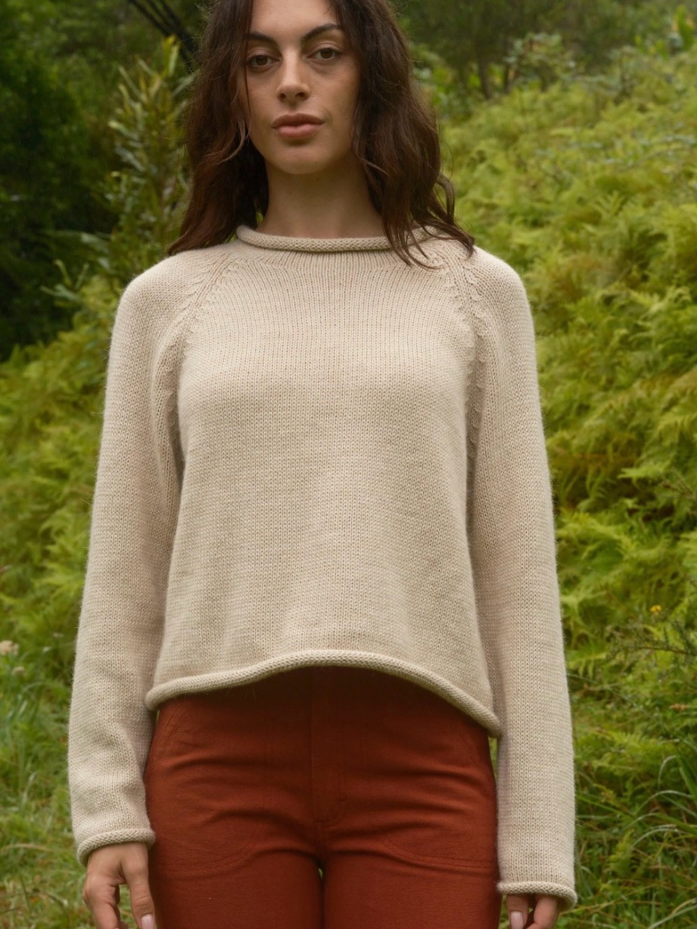 Women's Cream Crewneck Sweater - Lightweight Everyday Knit